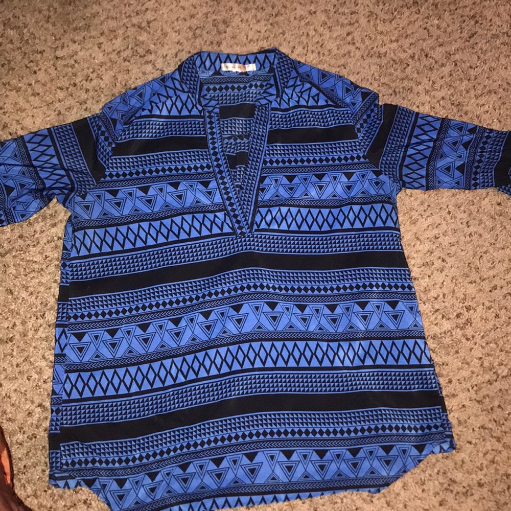 2  FOR $5 blue and white blouse MEDIUM